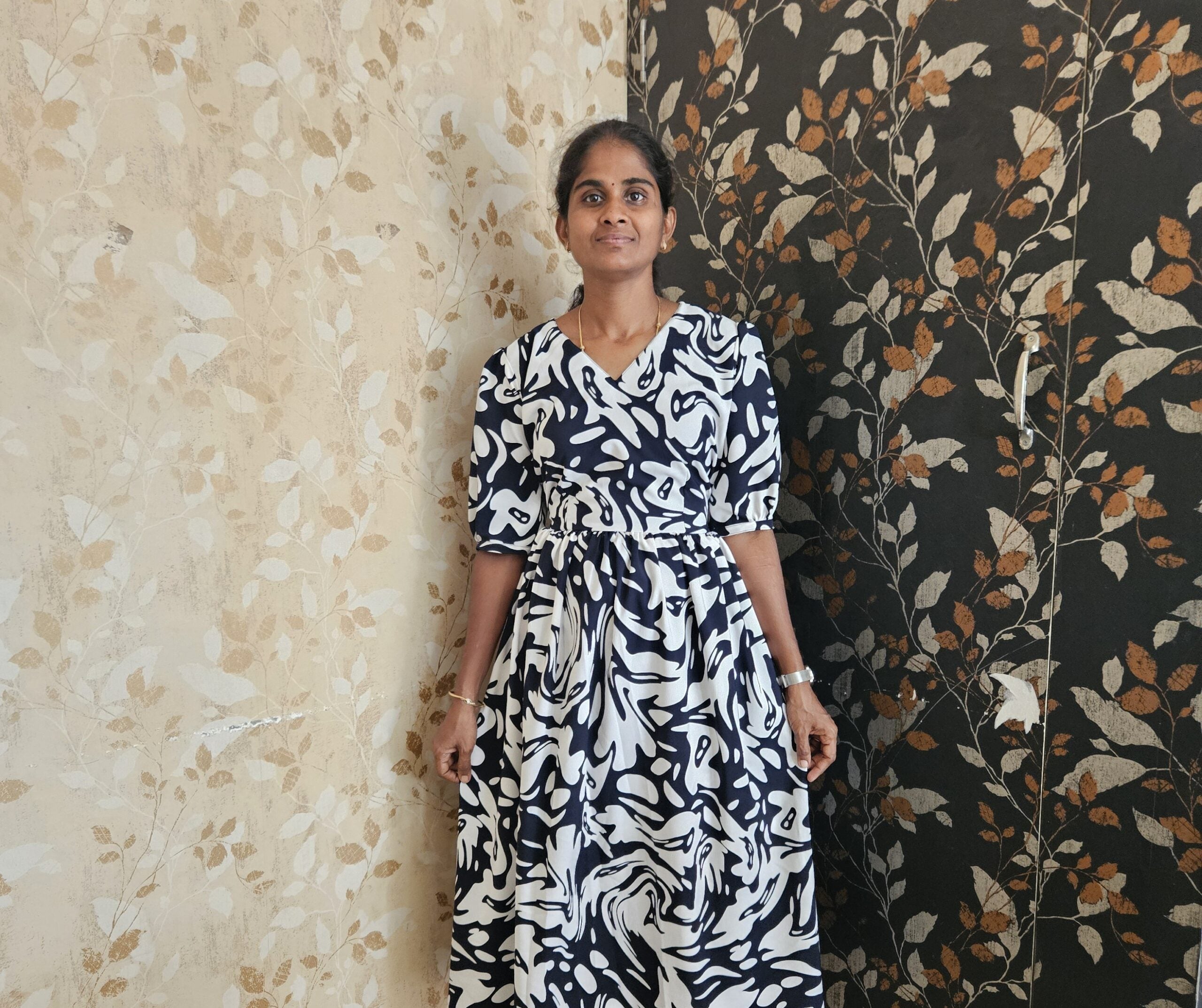 MF00017- Crepe floral - Maxi Frock