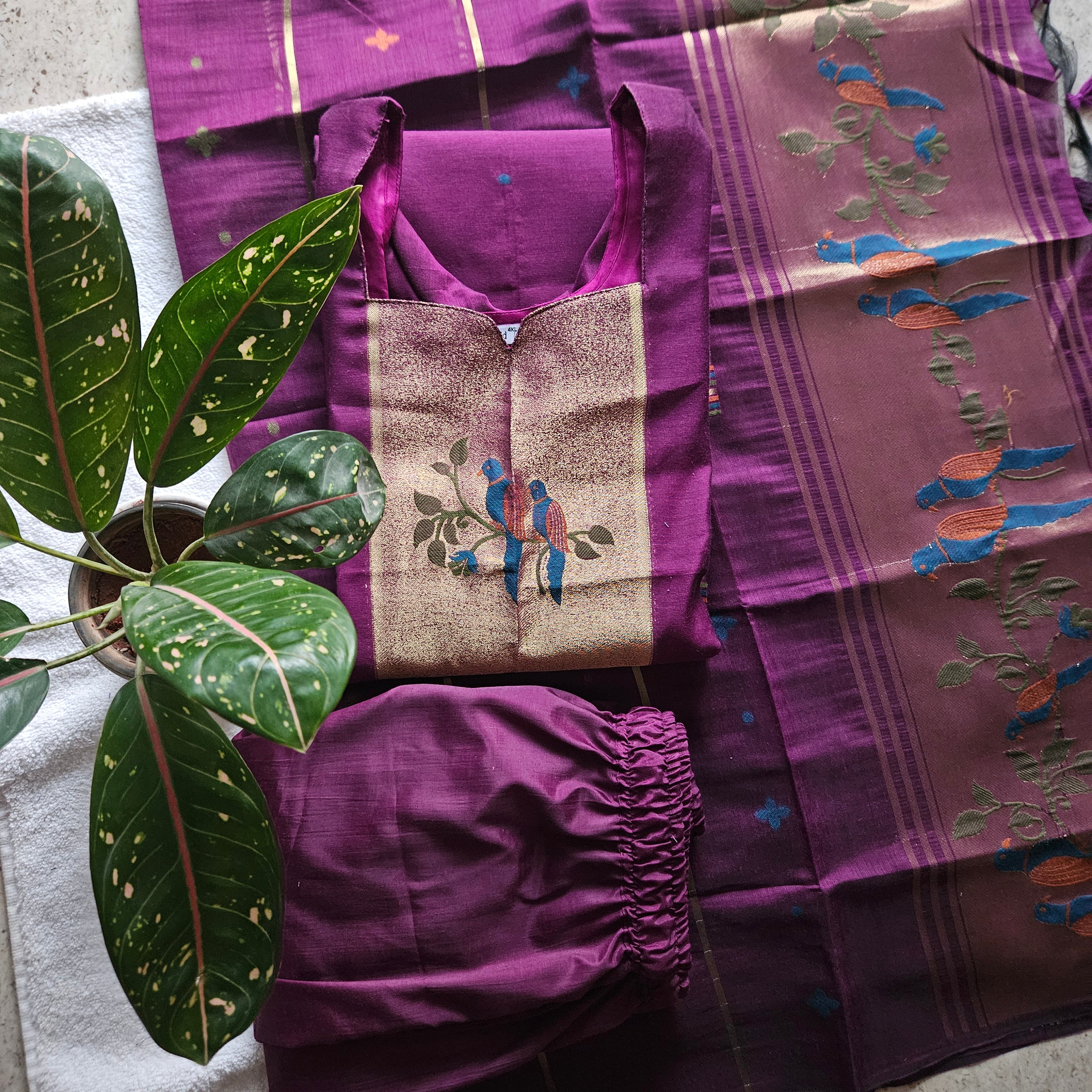 PS0001-Paithani Silk (Purple)