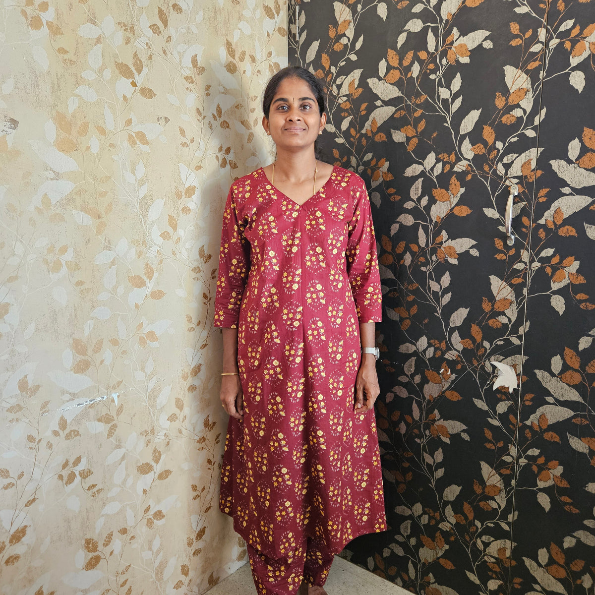 JC0195 - Jaipur Cotton Co-ord 2 Piece - Maroon