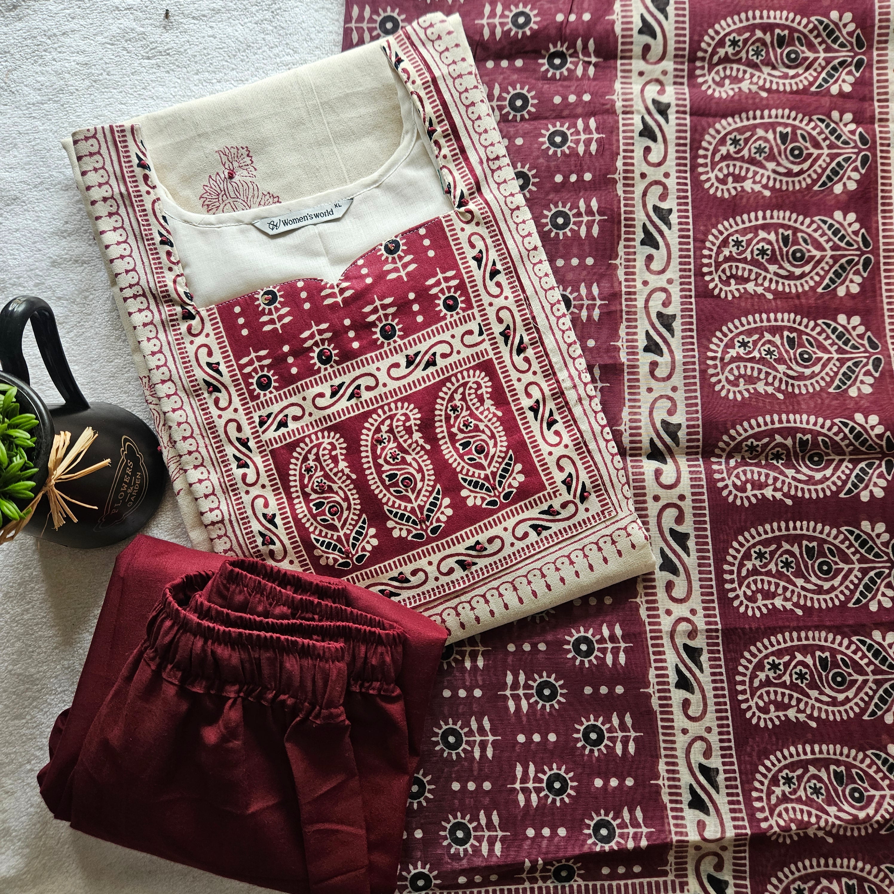 KH0001 - khadi cotton 3 piece set