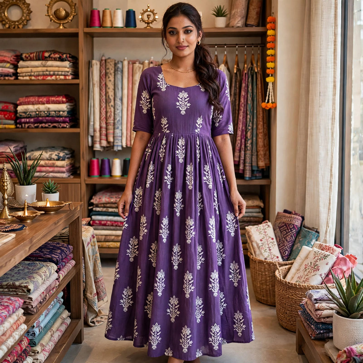MF00031- Jaipur Flux Cotton - Maxi Frock