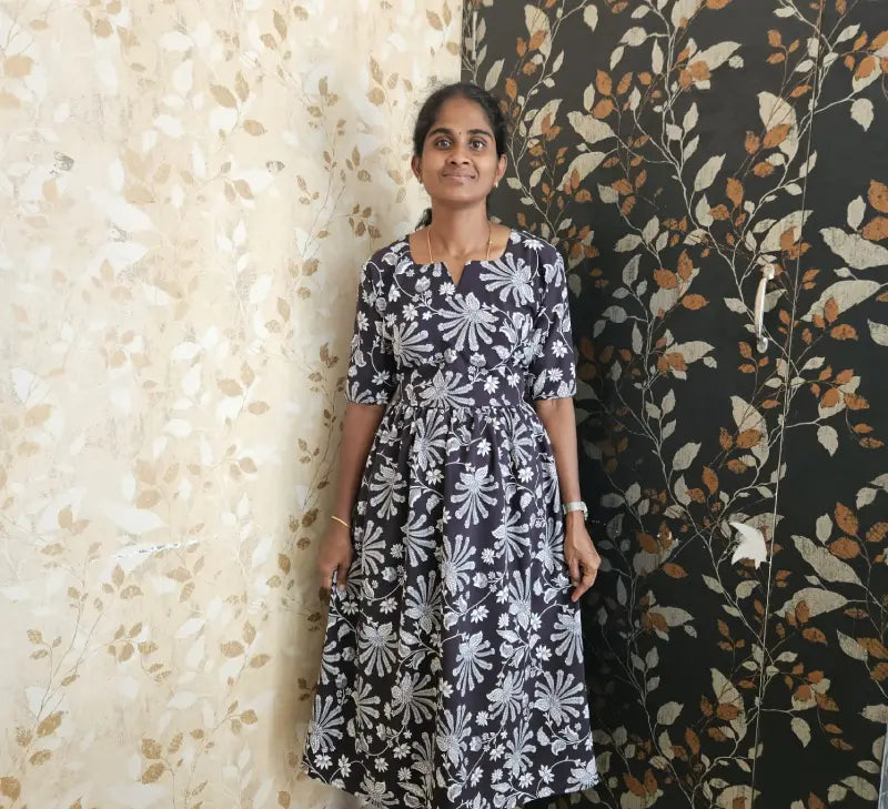 MF00018- Crepe floral - Maxi Frock