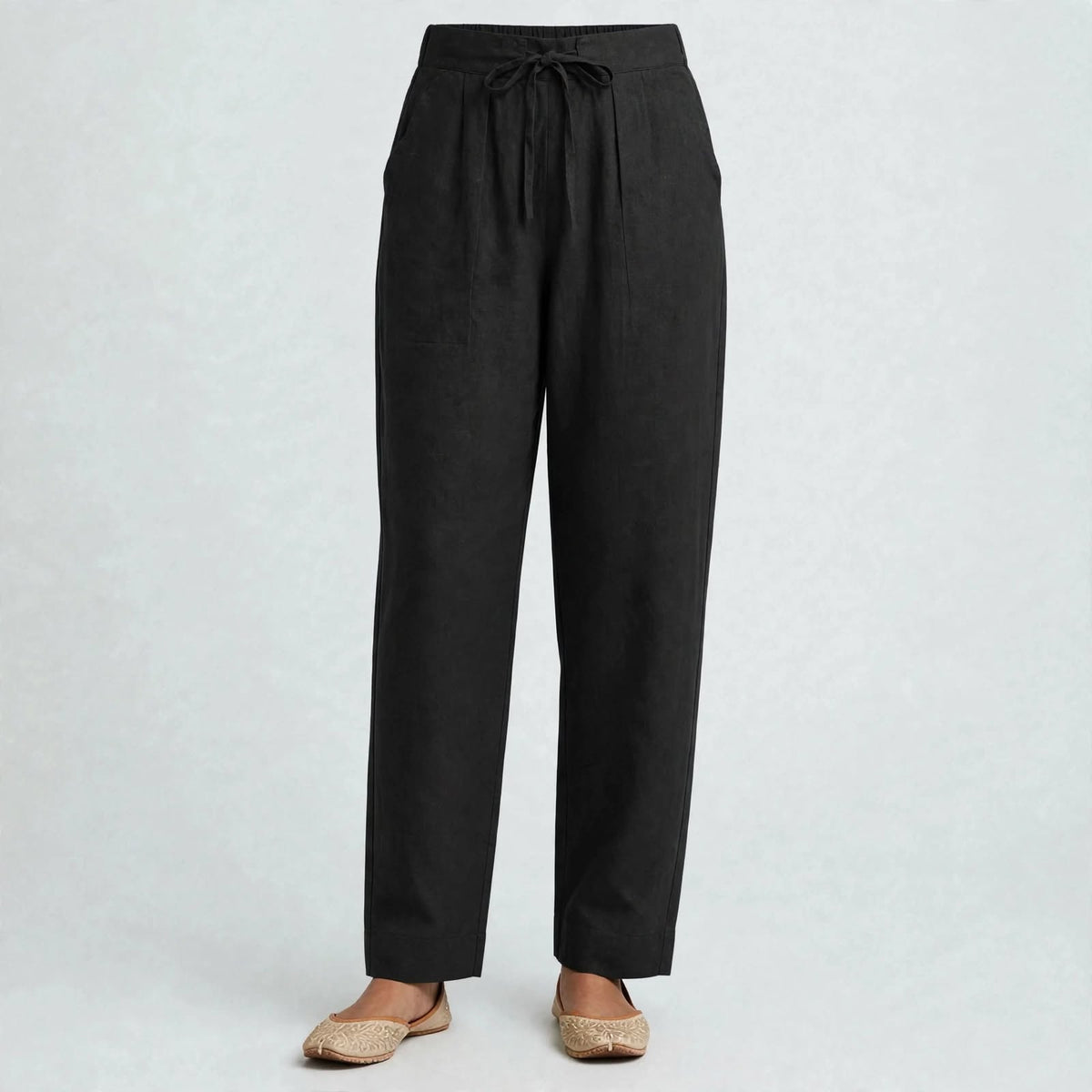 PT01-Straight cut pant -Black