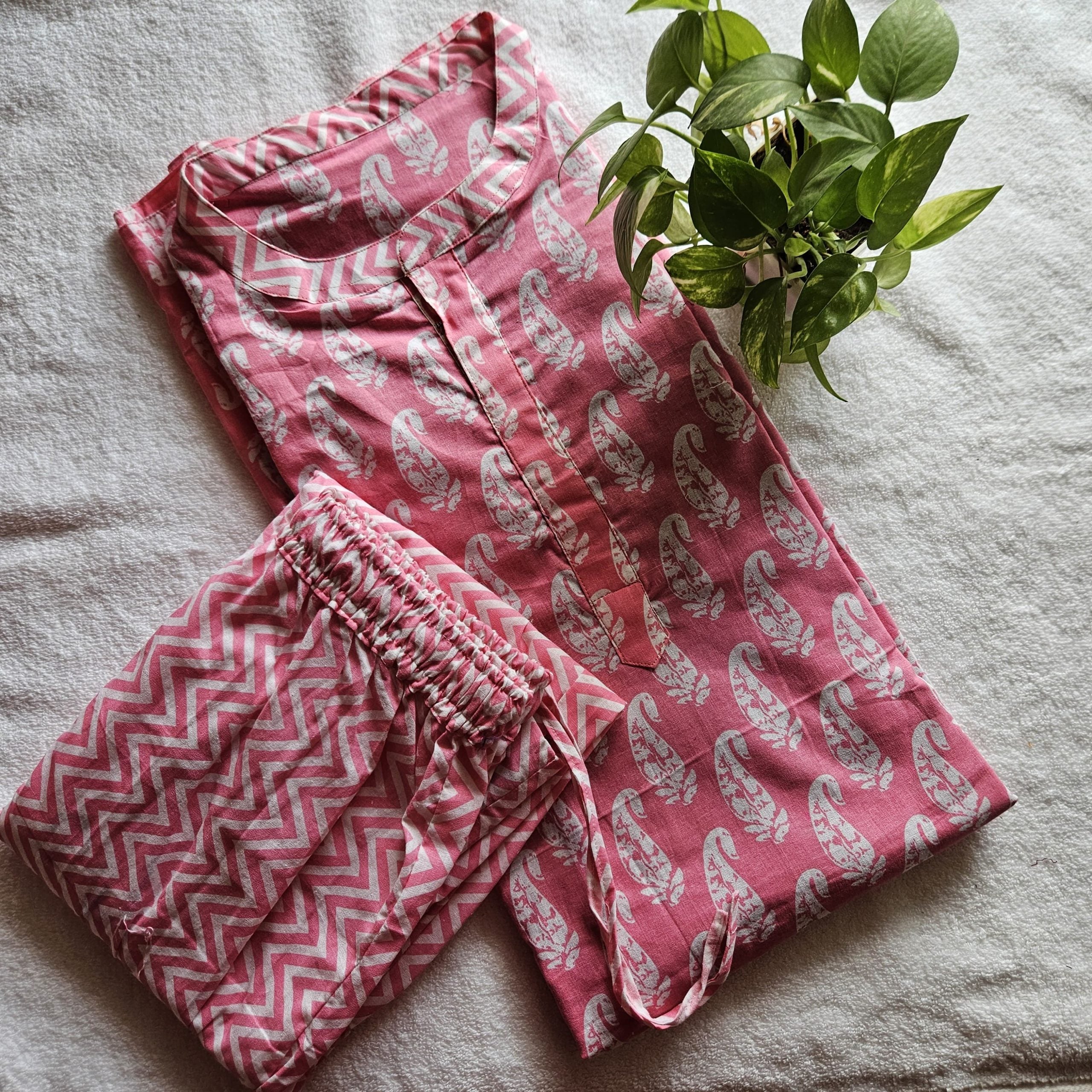 JK00014-Handloom cotton 2 piece set