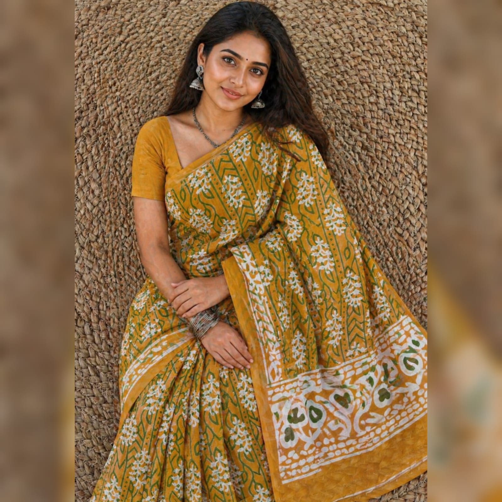 Saree0006-Mustard Yellow