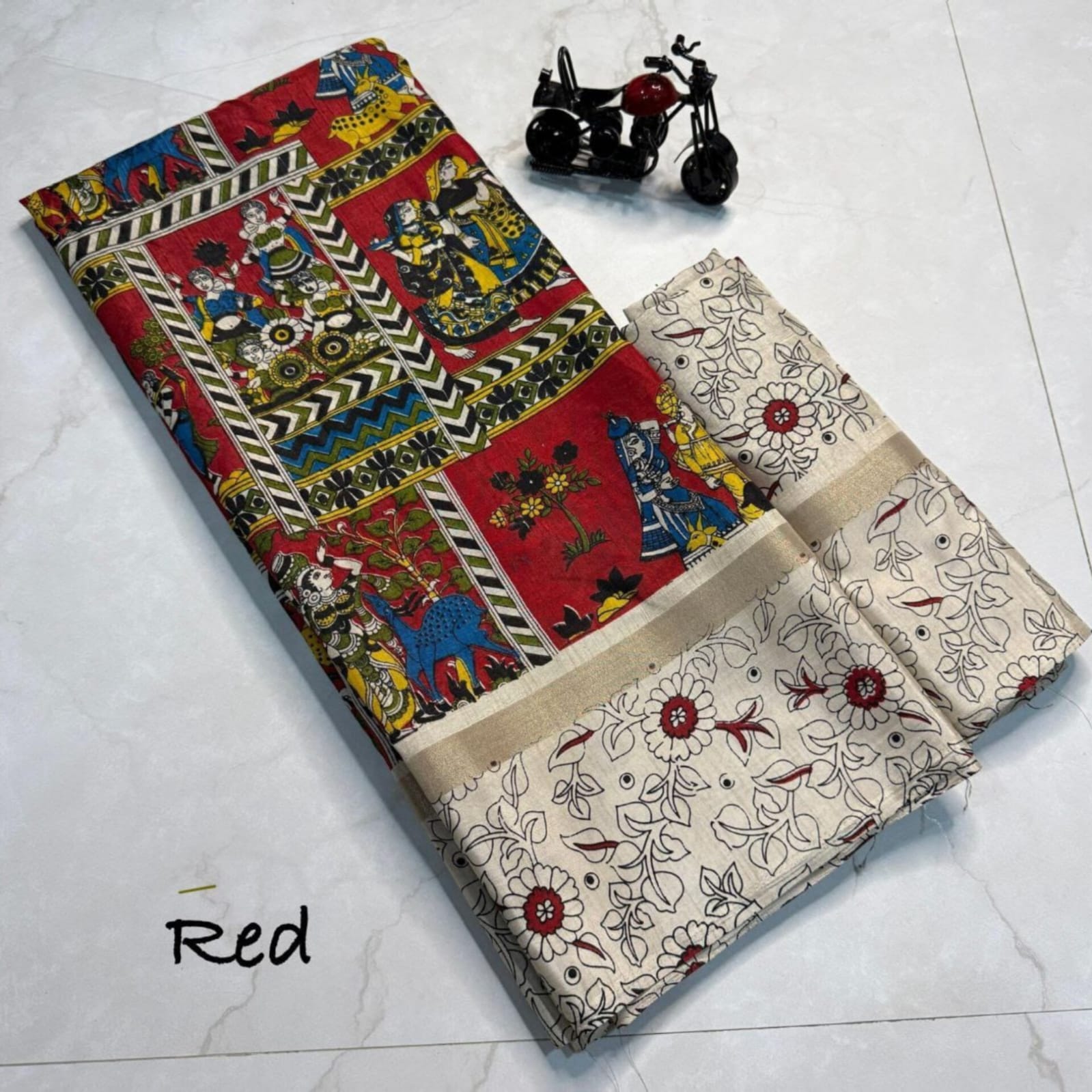 Saree0029-Kalamkari (Red)