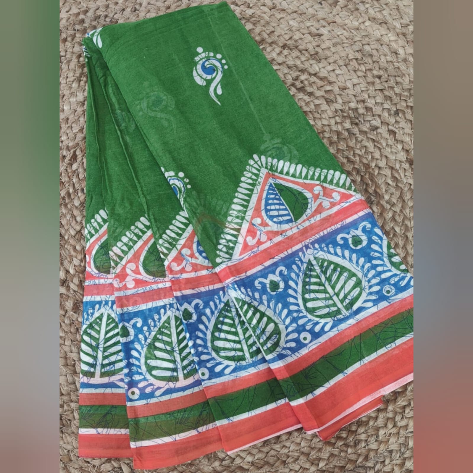 Saree0011-Bottle green