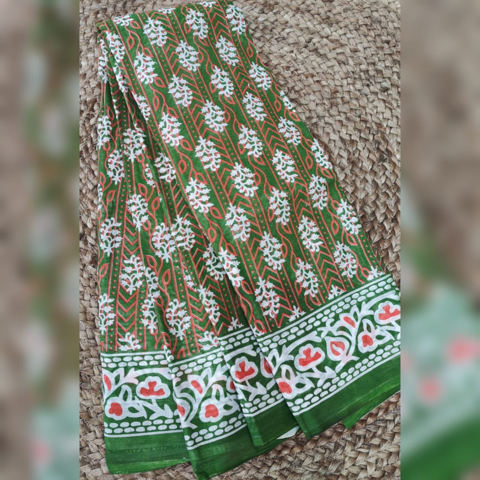 Saree0013-Mehandhi Green