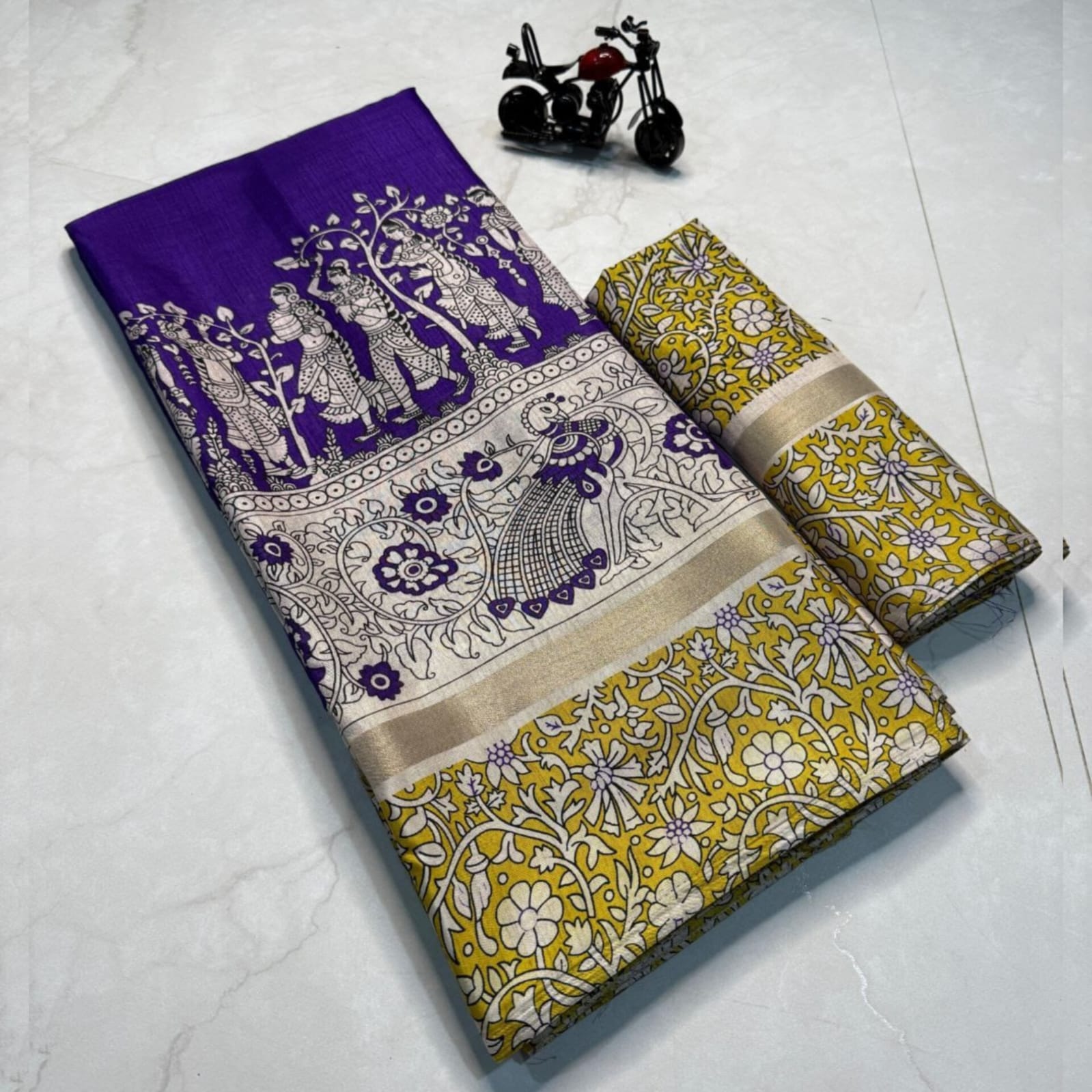 Saree0017-Kalamkari (Voilet)