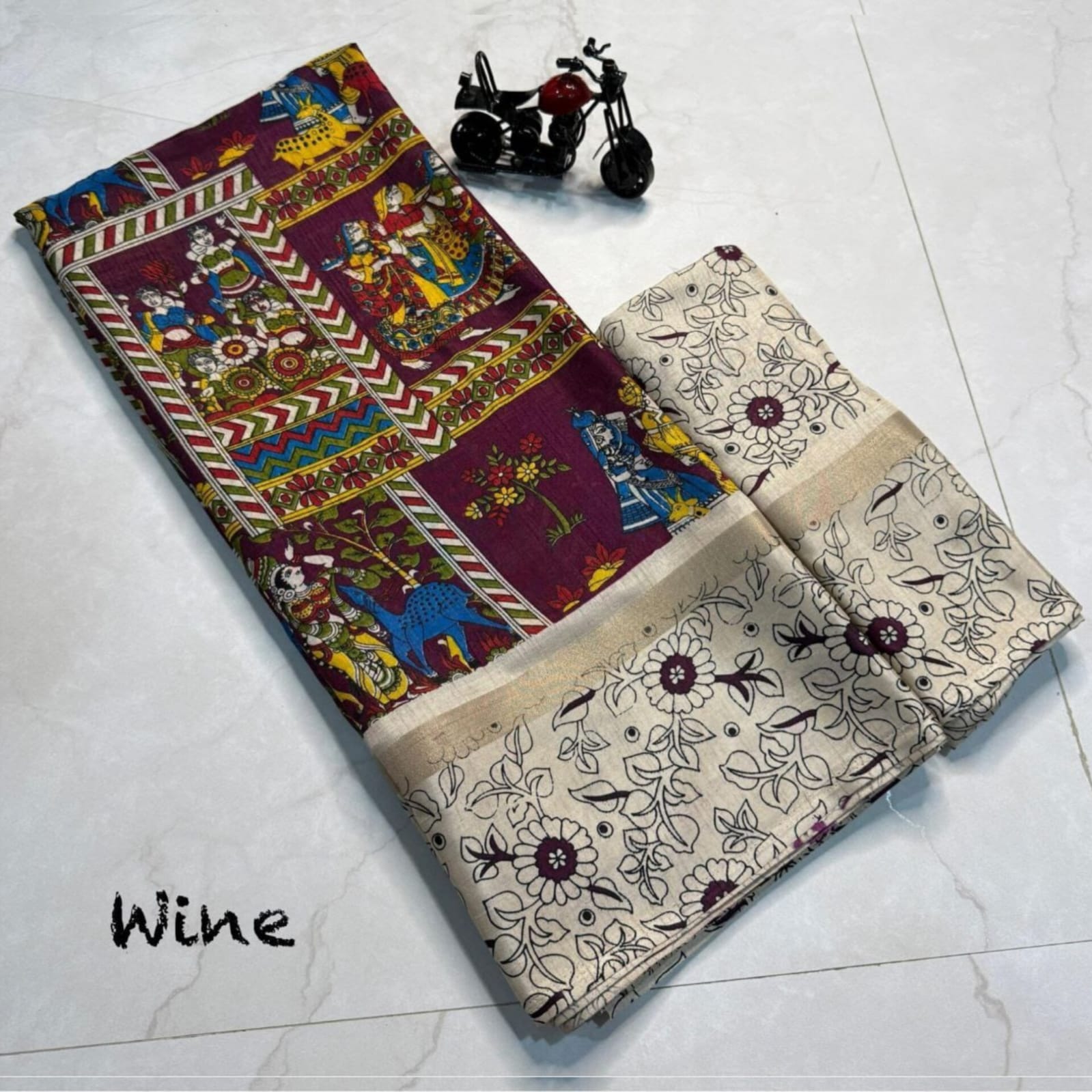 Saree0024-Kalamkari (Wine)