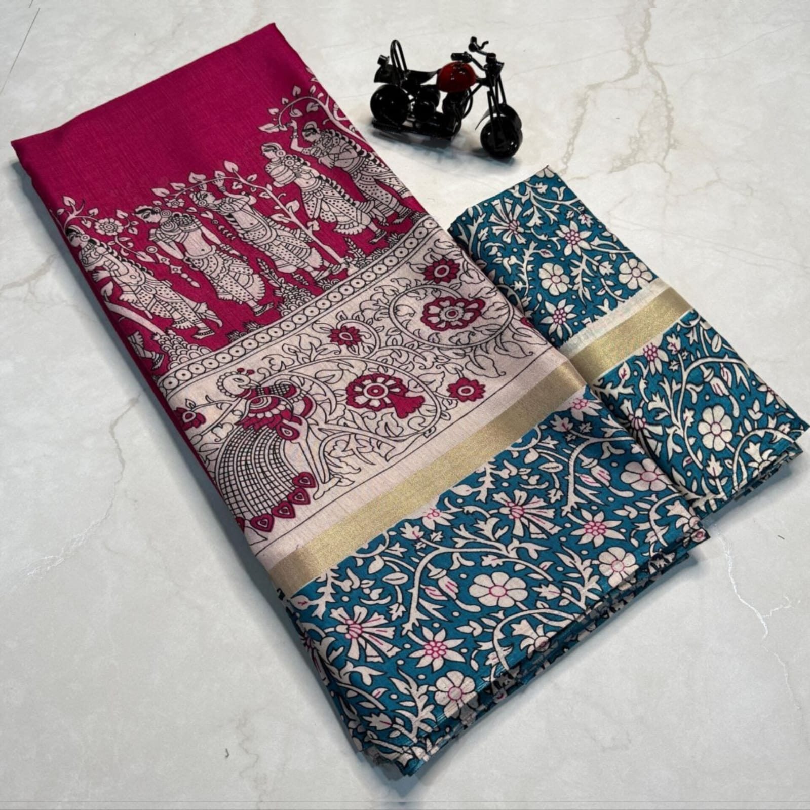 Saree0022-Kalamkari (Pink)