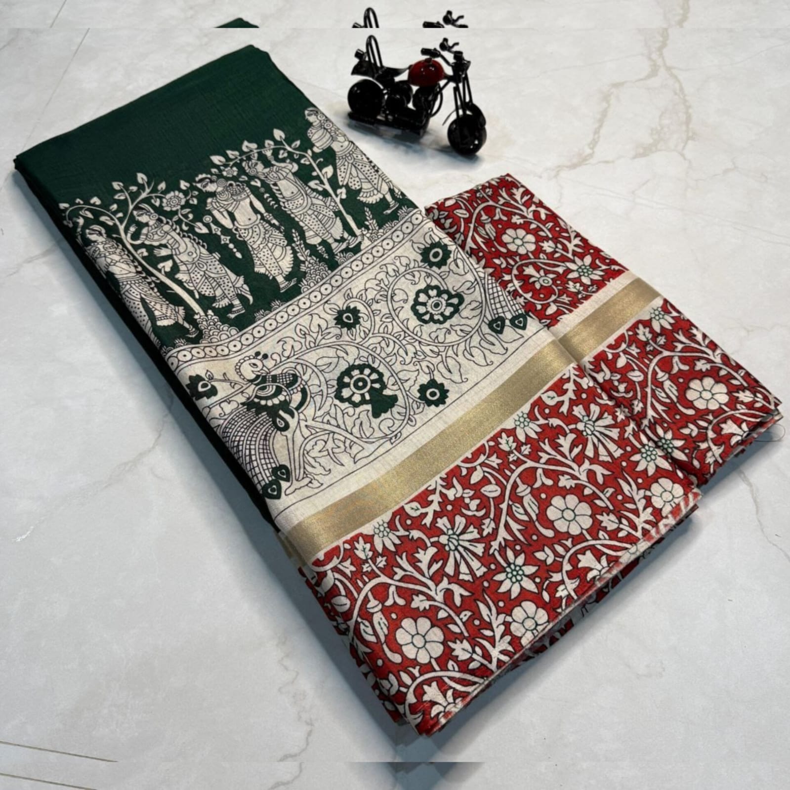 Saree0020-Kalamkari (Green)