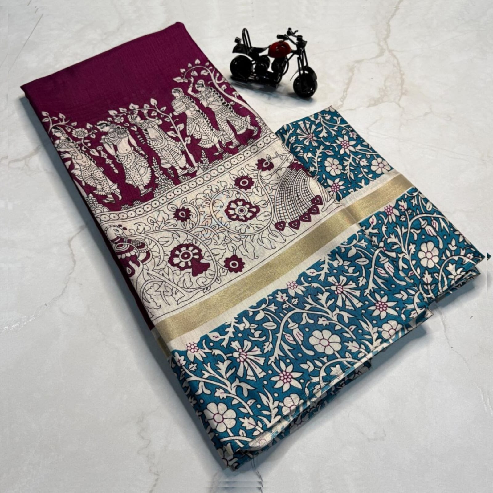Saree0018-Kalamkari (Merun)