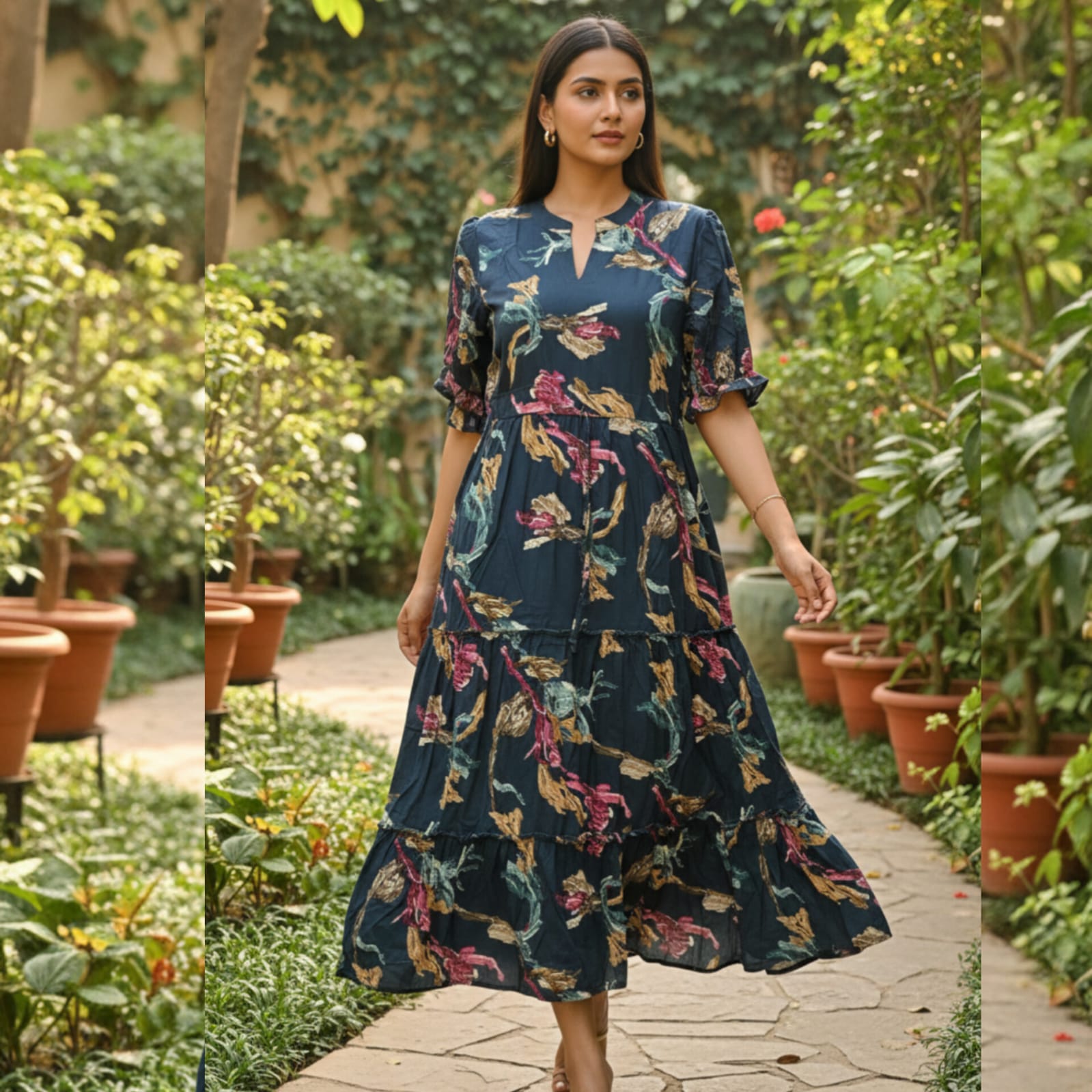 MF00028 - Maxi frock (Dark Teal Blue)
