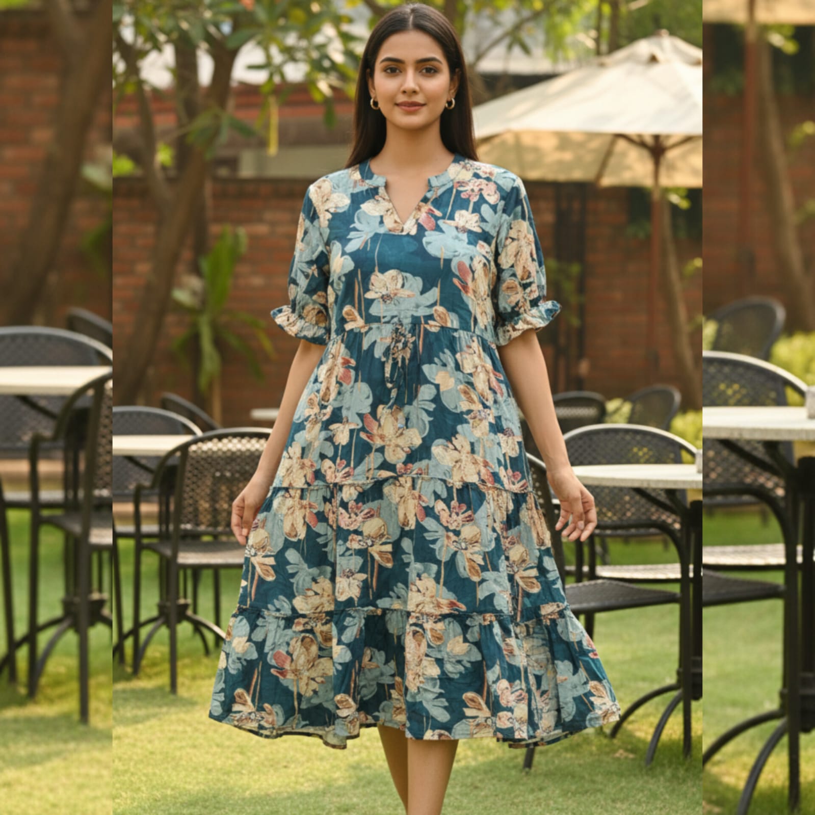 MF00030 - Maxi frock (Teal Blue)