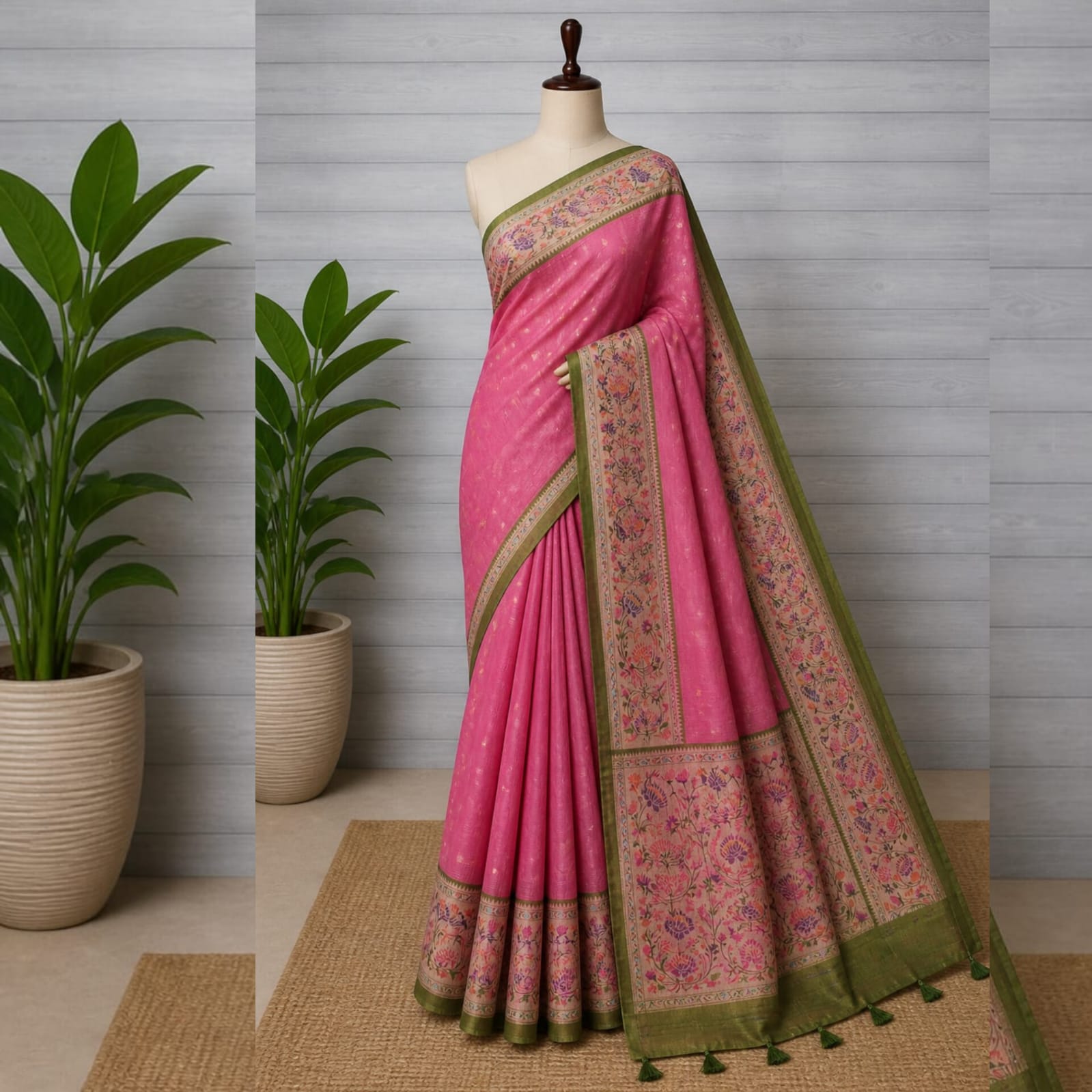 Saree0047 - Banarasi Organza saree (Blush Pink)