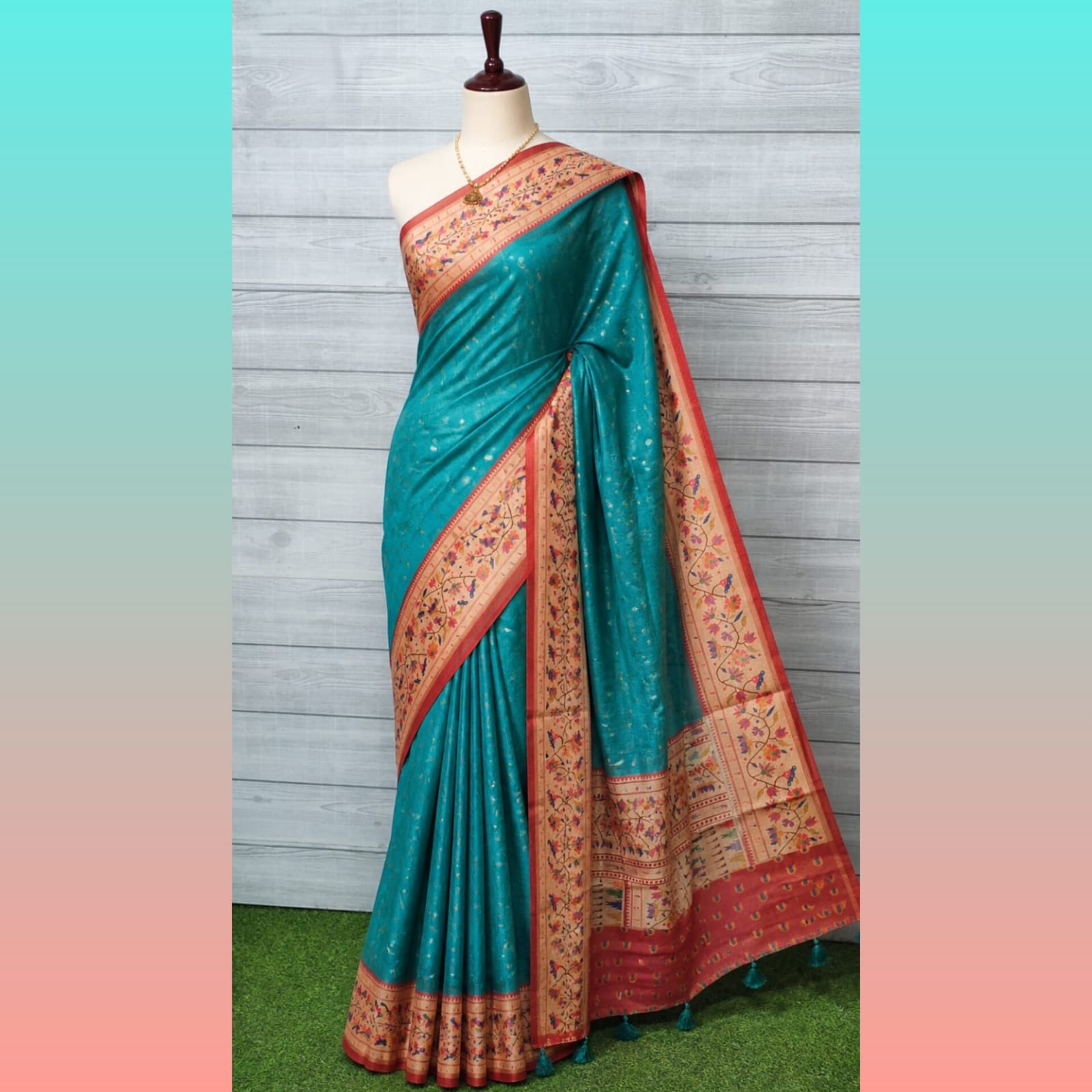 Saree0049 - Banarasi Organza saree (Rama Green)