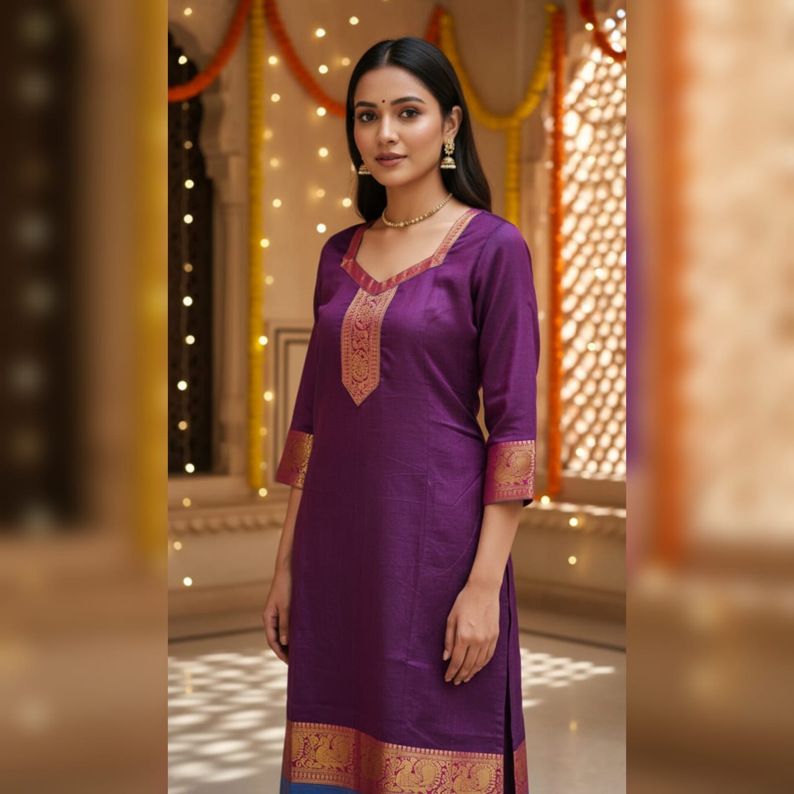 CTC003- Chettinad Cotton Top(Purple)