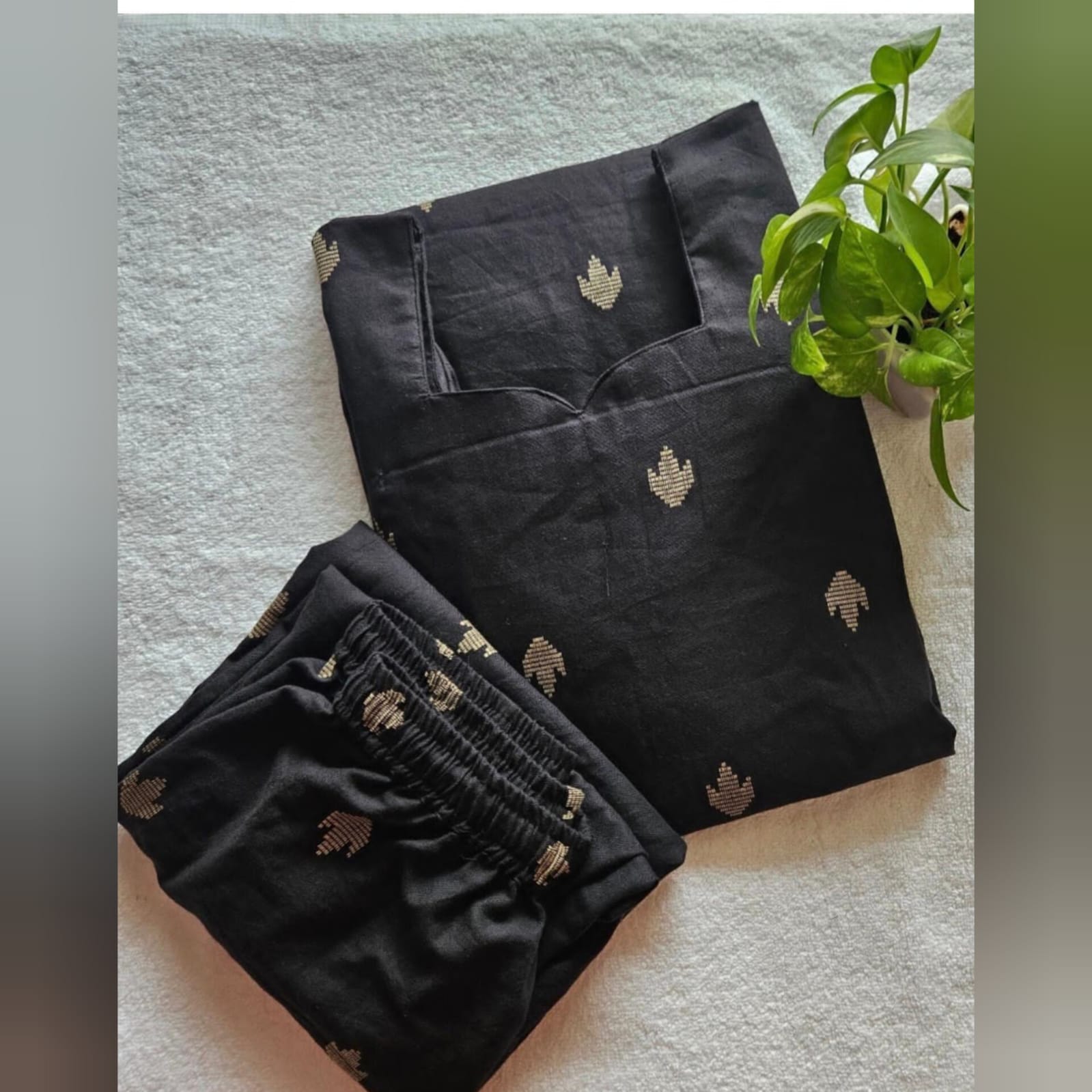 2-Piece set-KDC0003-Kadhi Cotton-Black