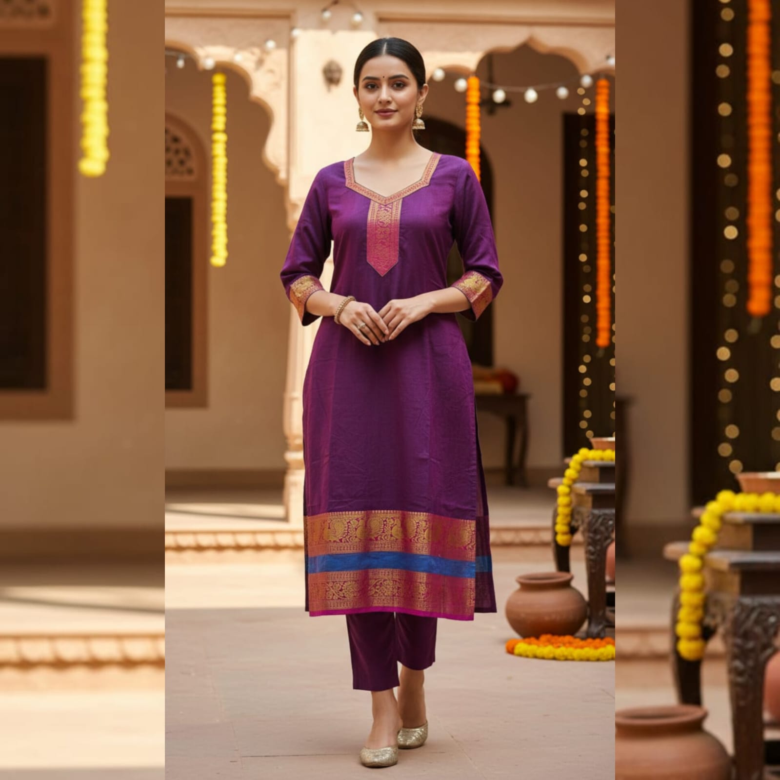 CTC003- Chettinad Cotton Top(Purple)