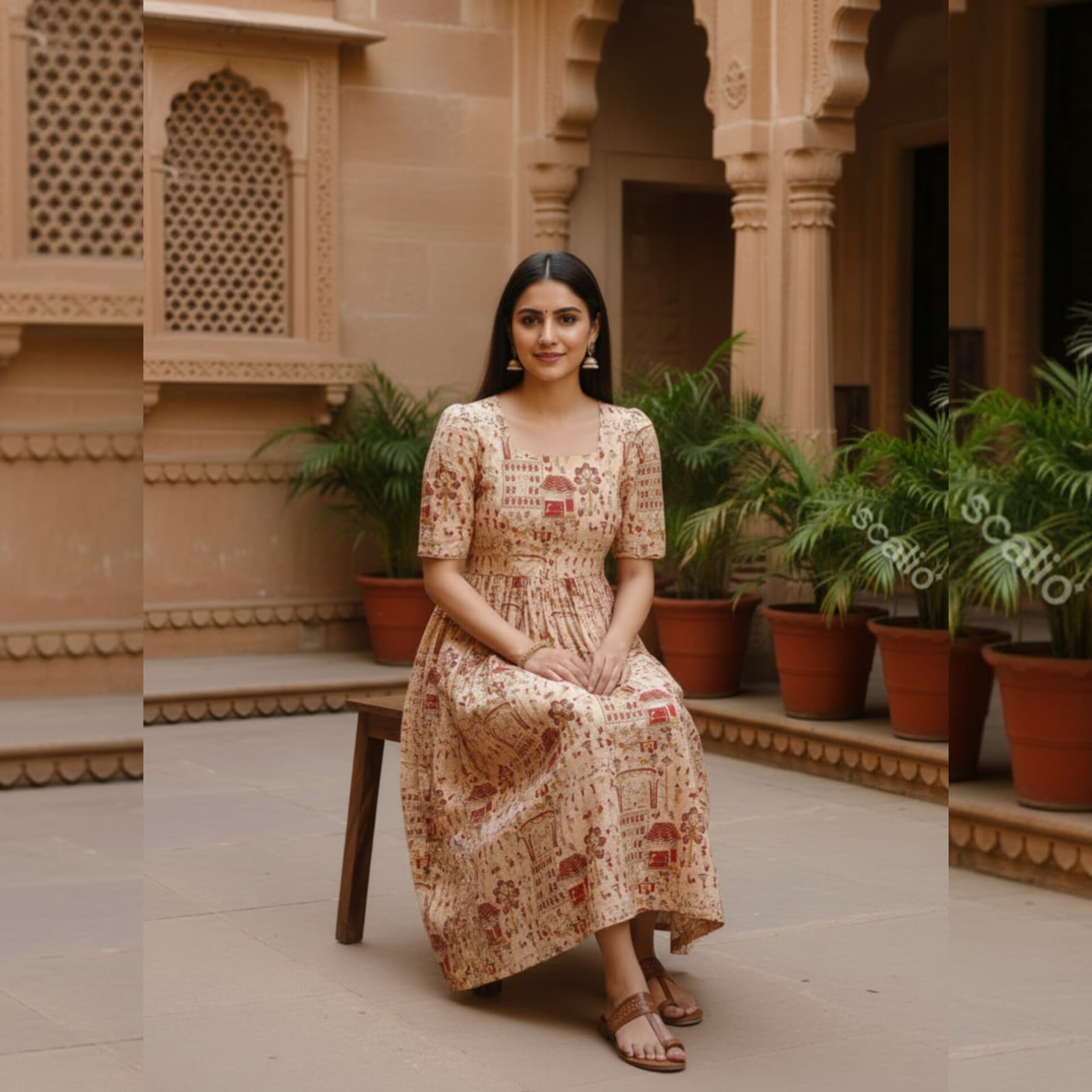 MF00027 - Maxi frock (Warli Print)