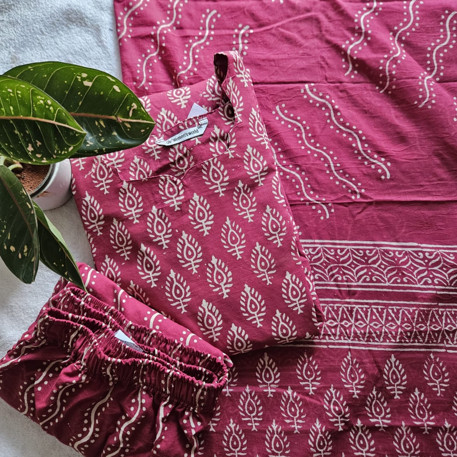JC0048-Jaipuri cotton (Light Plum) – 3piece set