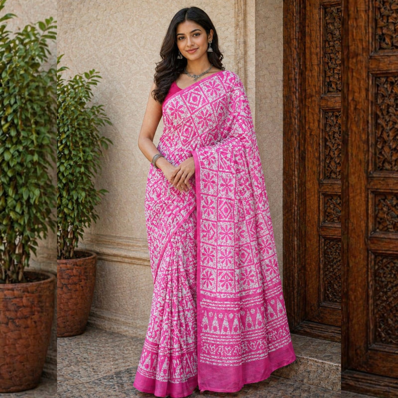 Saree0012-Rose pink