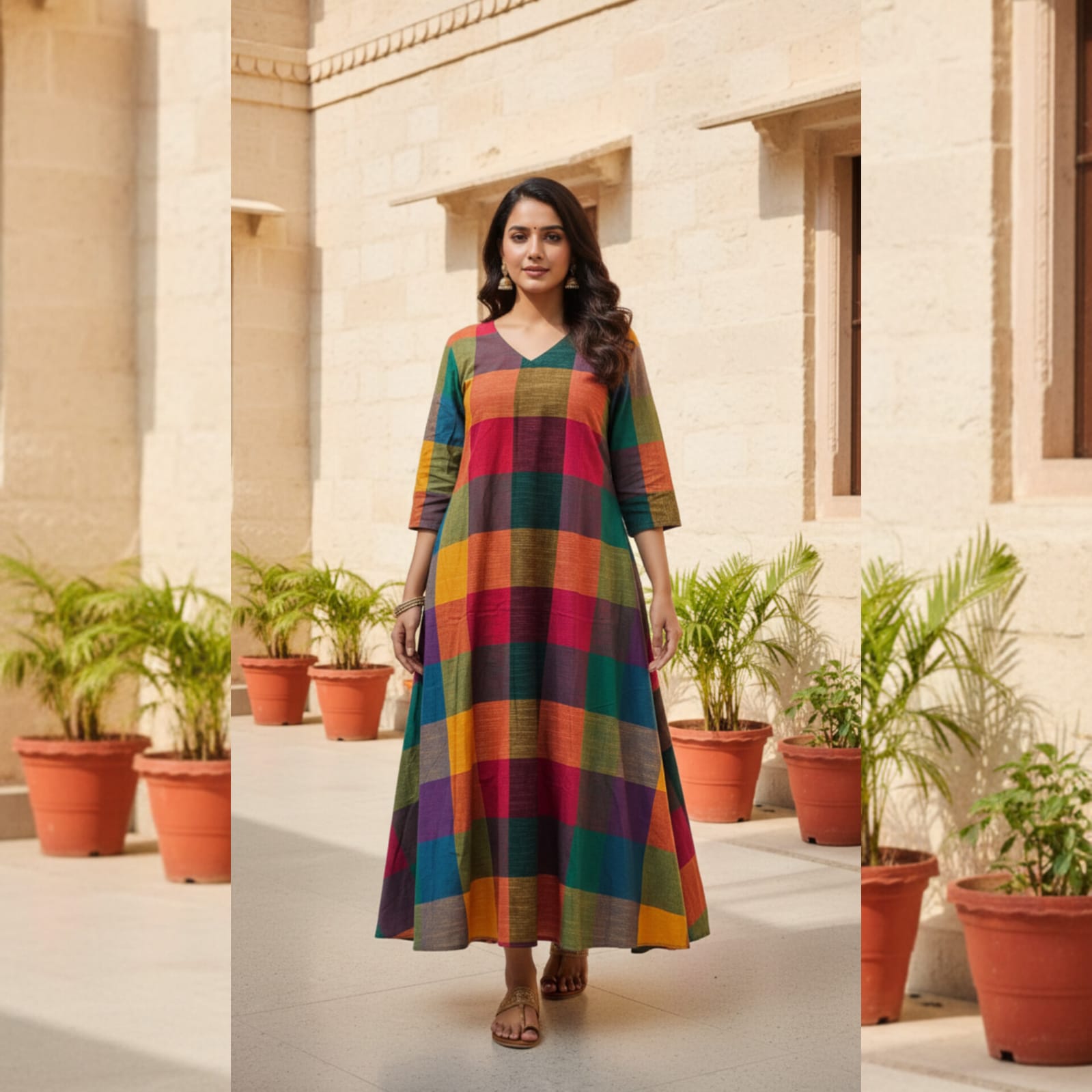 K00038-Multicolour Madras checks