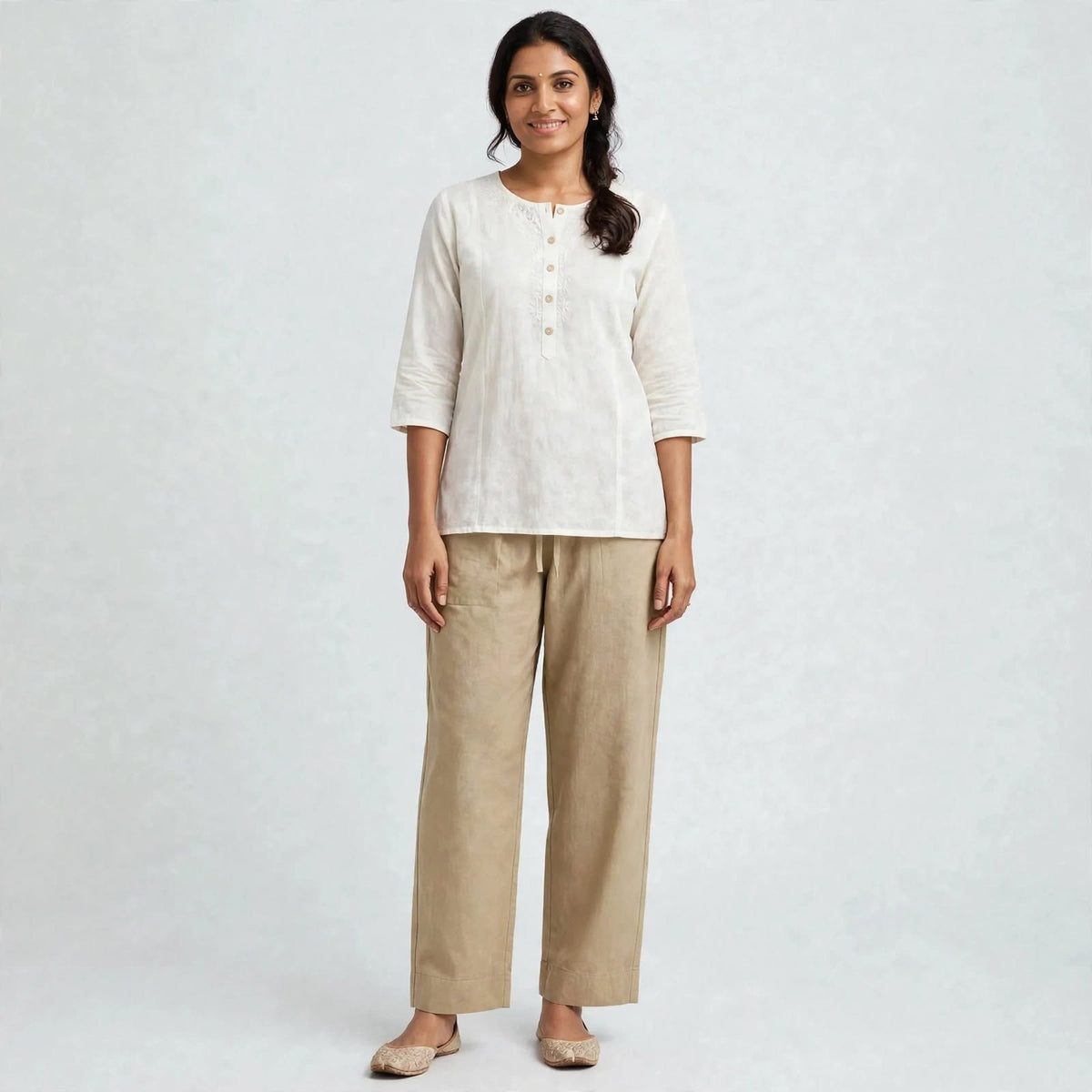 PT02-Straight cut pant -Beige
