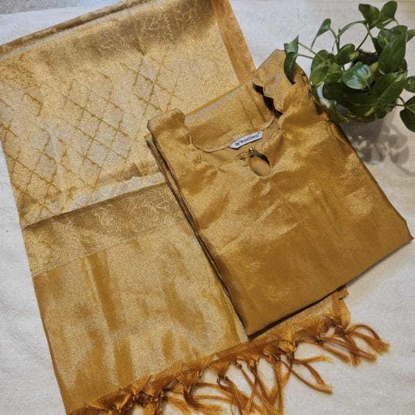 TS0003 - Golden Tissue silk with linning top