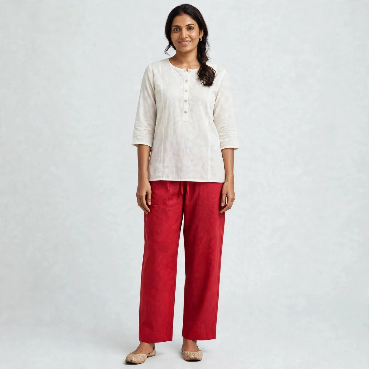 PT07-Straight cut pant - Red