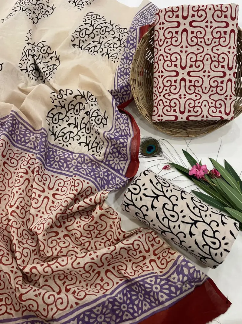 SM0027 - Jaipuri cotton material- 3 piece set