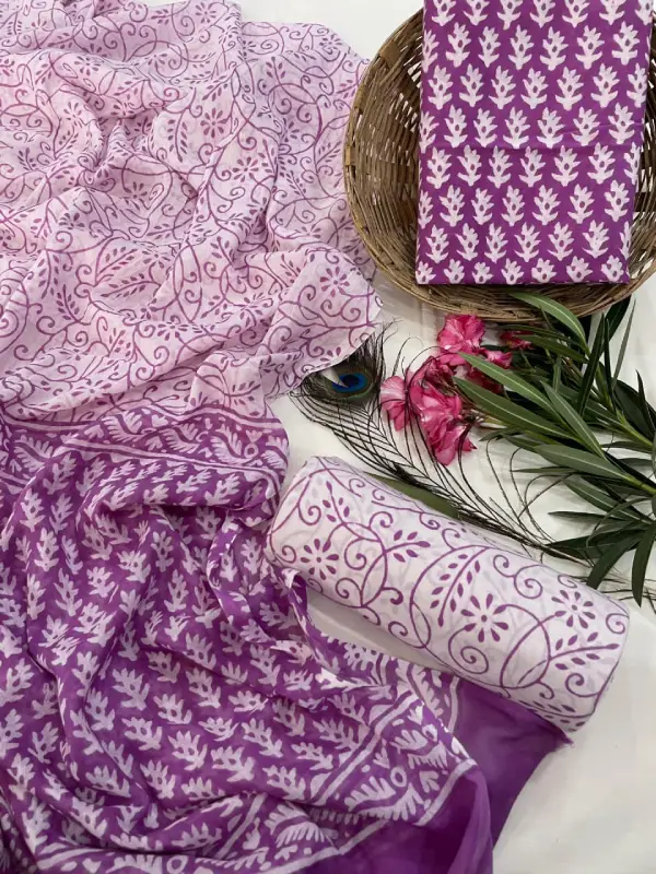 SM0028 - Jaipuri cotton material- 3 piece set